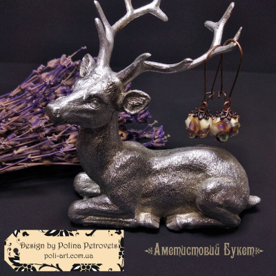 Сережки з лемпворком «Аметистовий Букет»