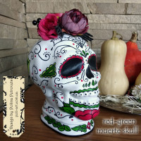 Подарункова пляшка алкоголю "Red-Green Muerte Skull"