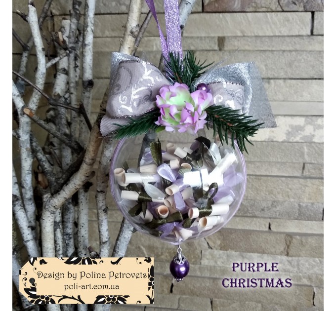 Ялинкова прикраса з привітаннями або передбаченнями